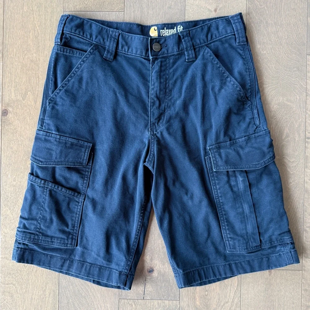 Carhartt Size 30 Navy Rigby Cargo Relaxed Fit 11” Short